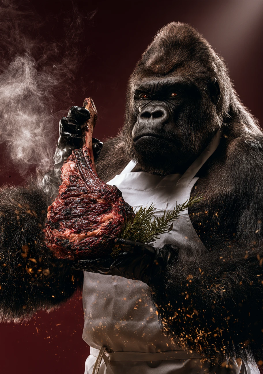 Gorilla am Grill