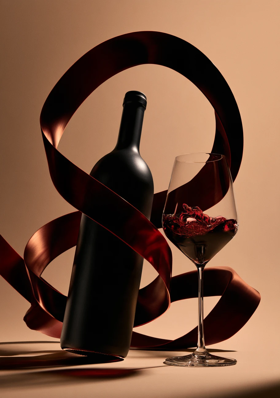 Rotwein mit Schleife