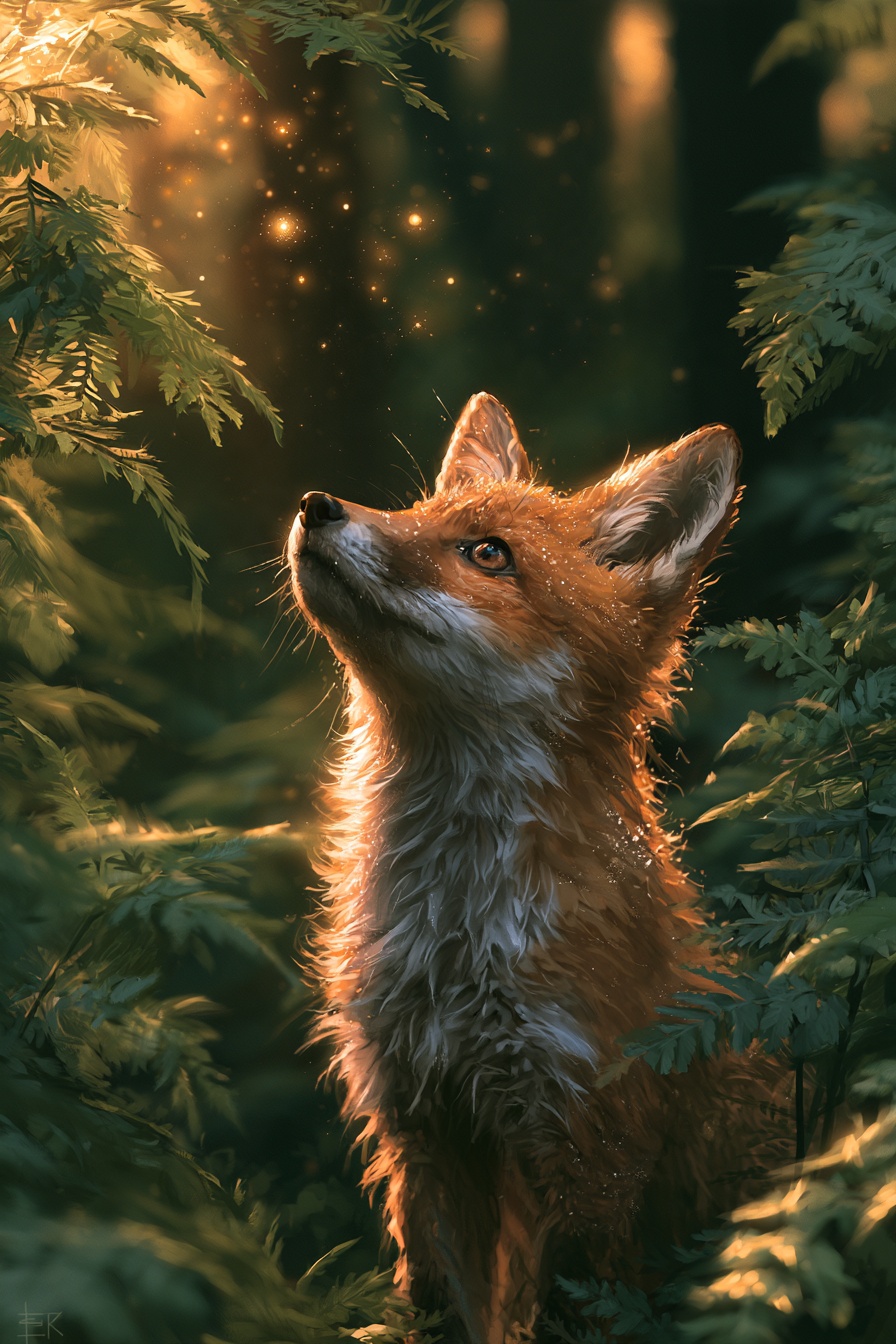 Fuchs im goldenen Gegenlicht