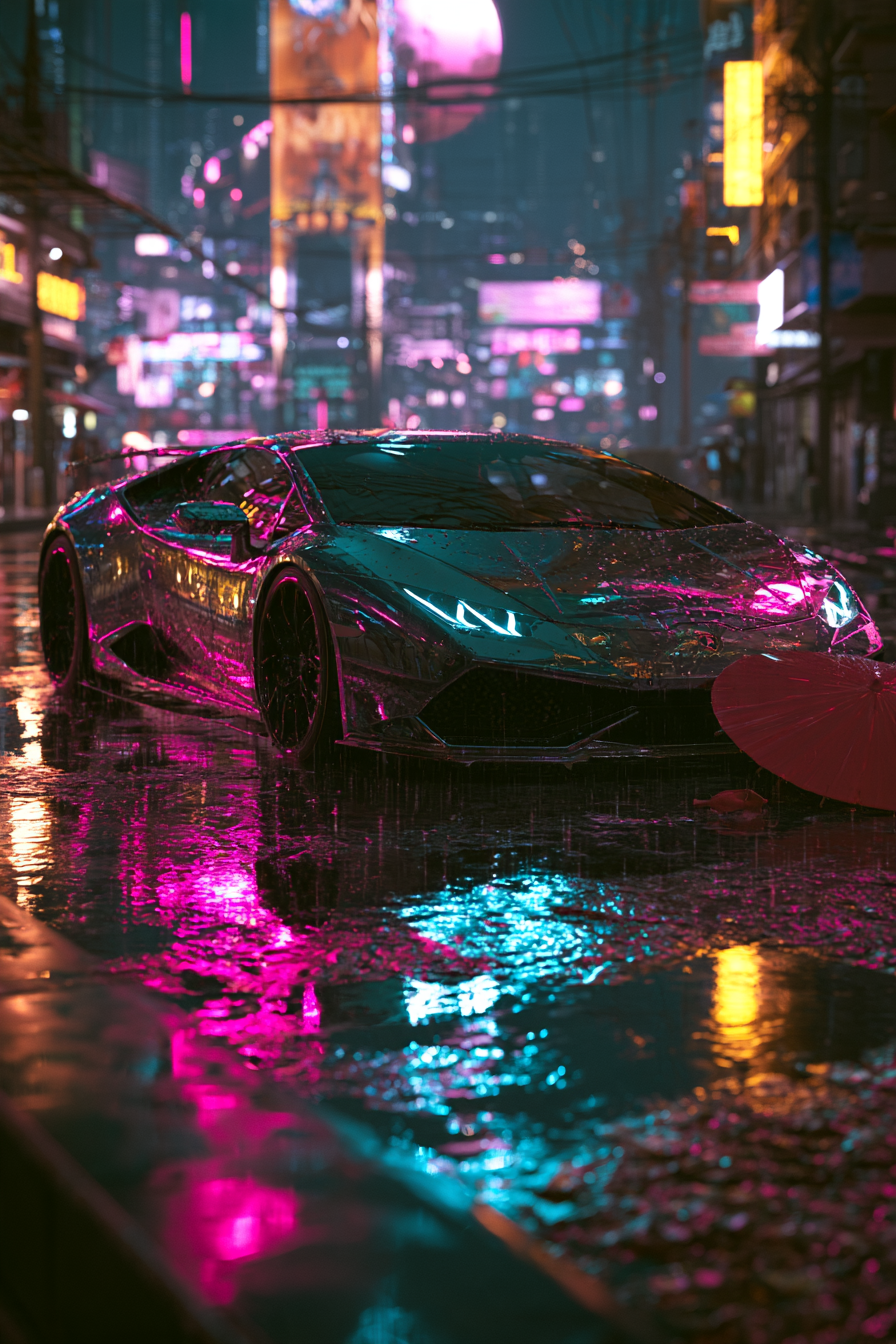 Neon-Nachtfahrt