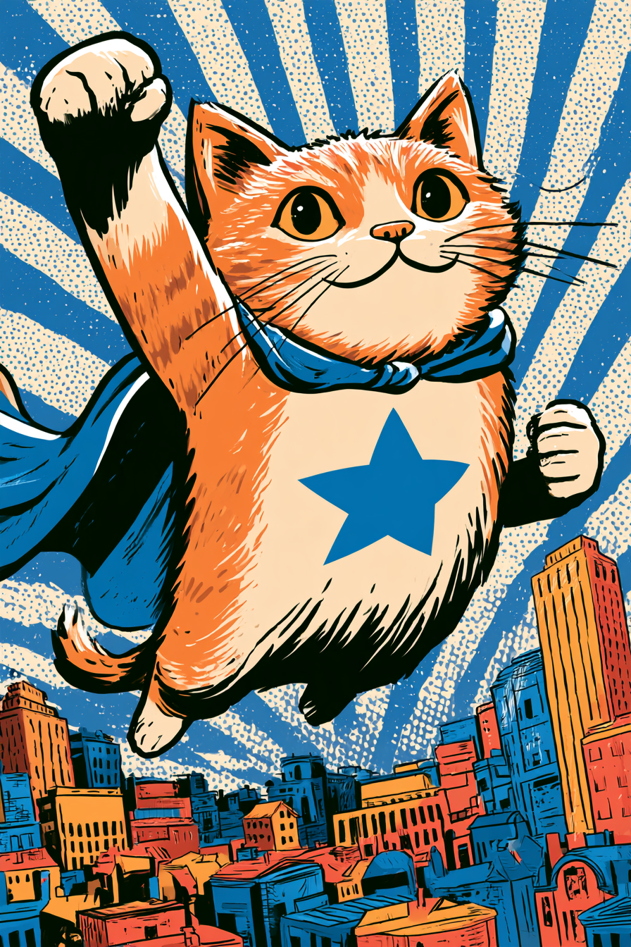 Superkater über der Stadt