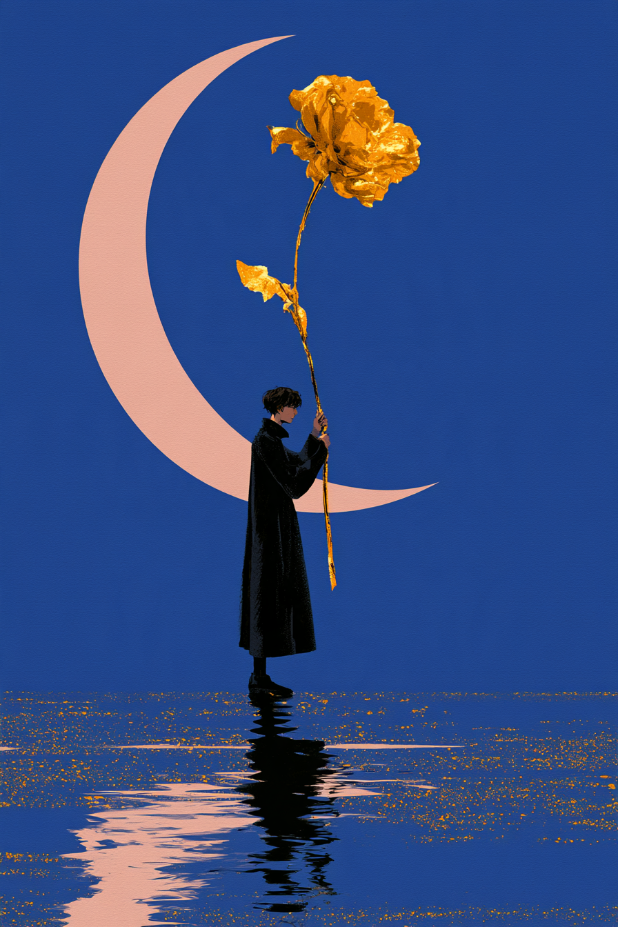 Eine Blume für den Mond