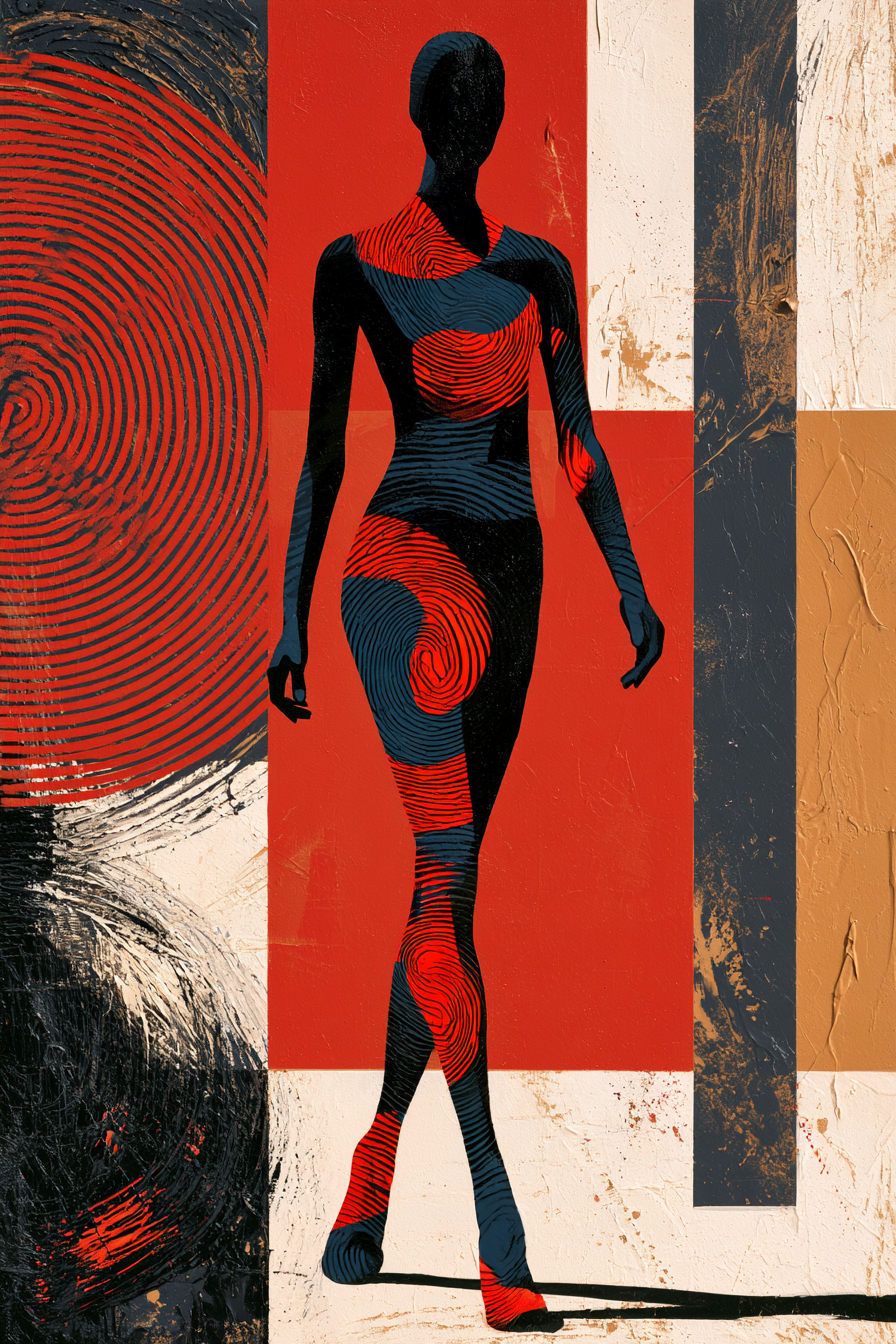Silhouette in Rot