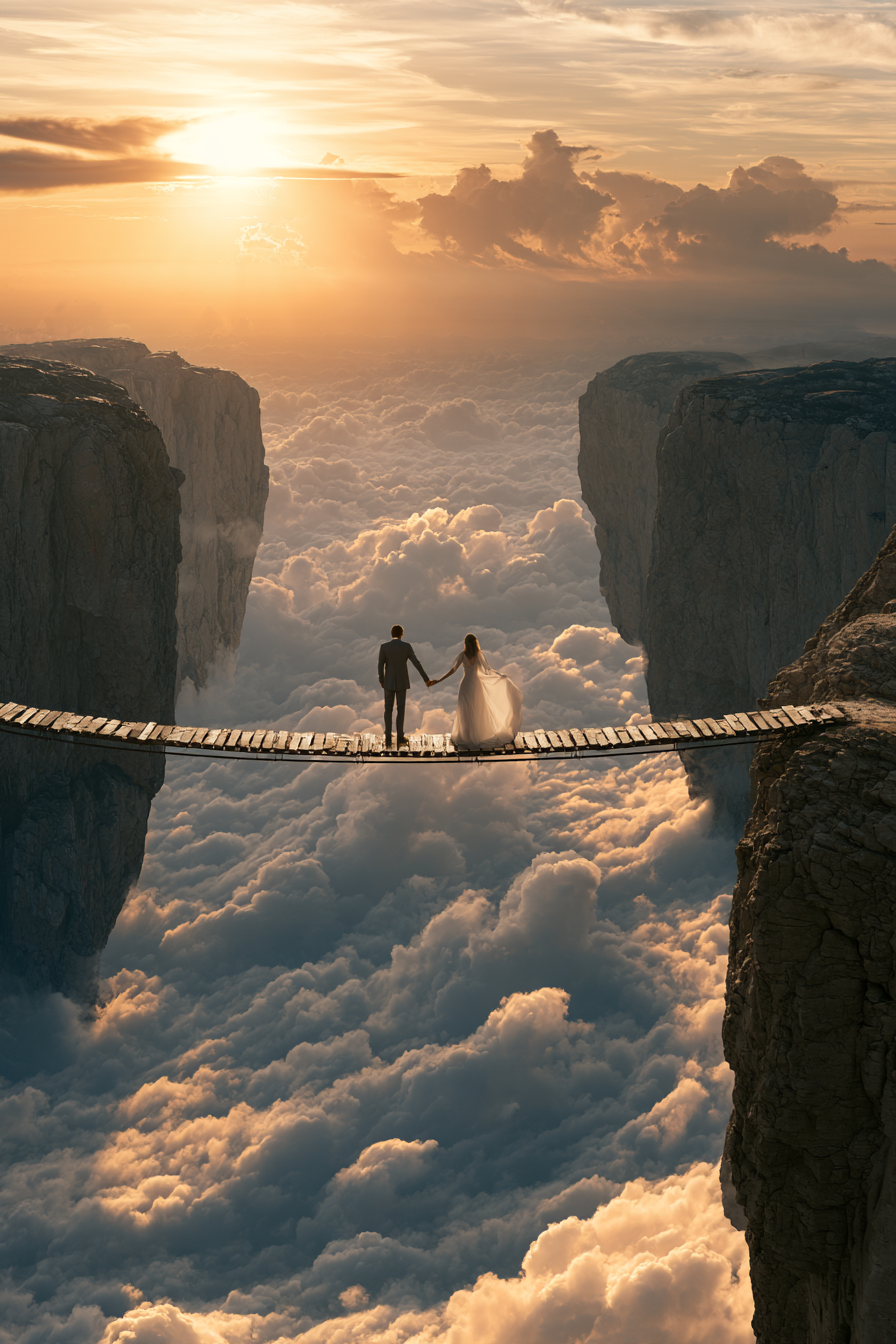Brücke über den Wolken