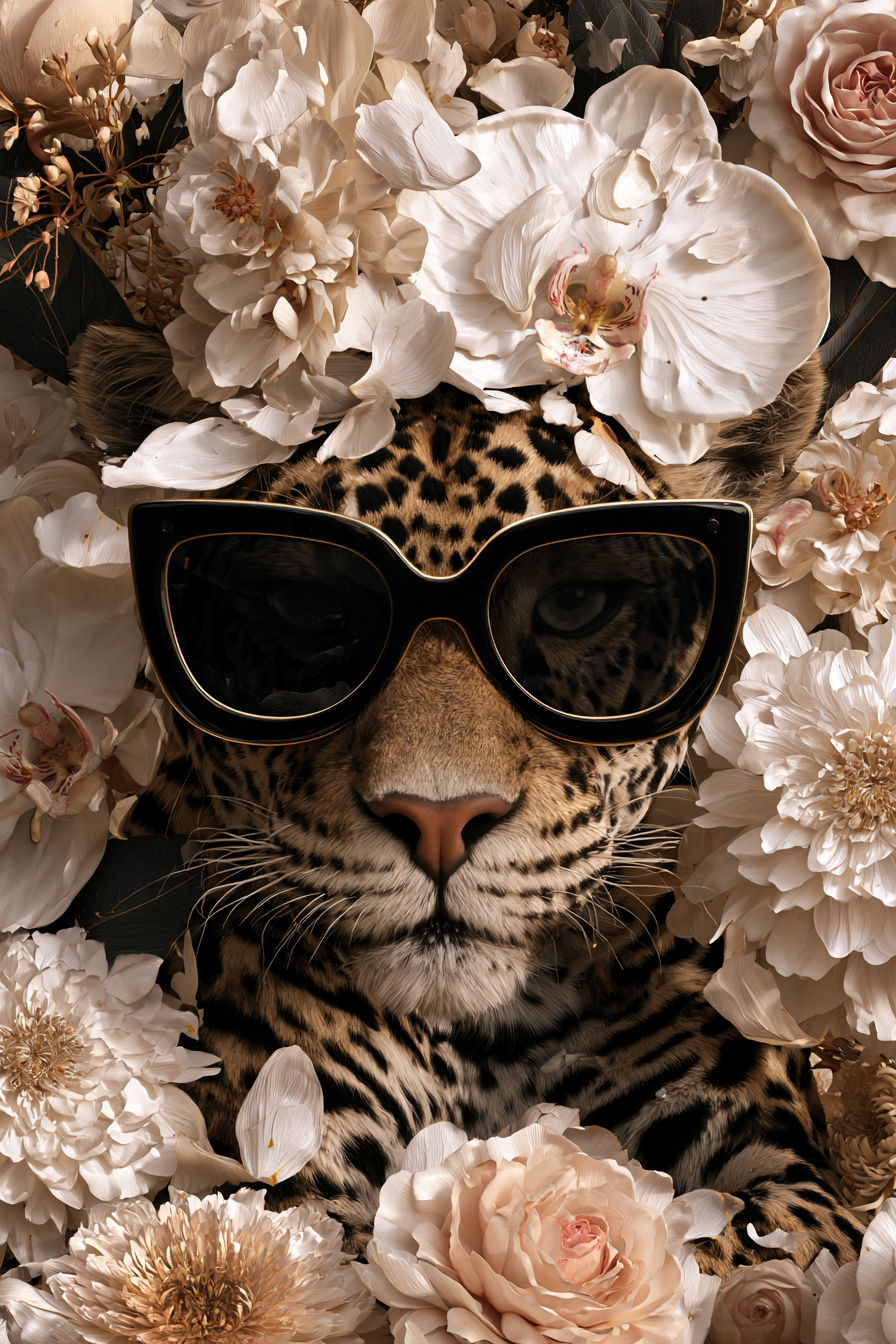 Leopard mit Sonnenbrille