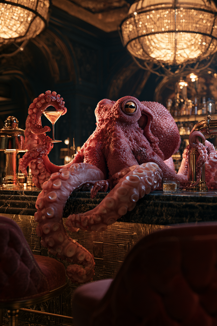 Oktopus an der Bar