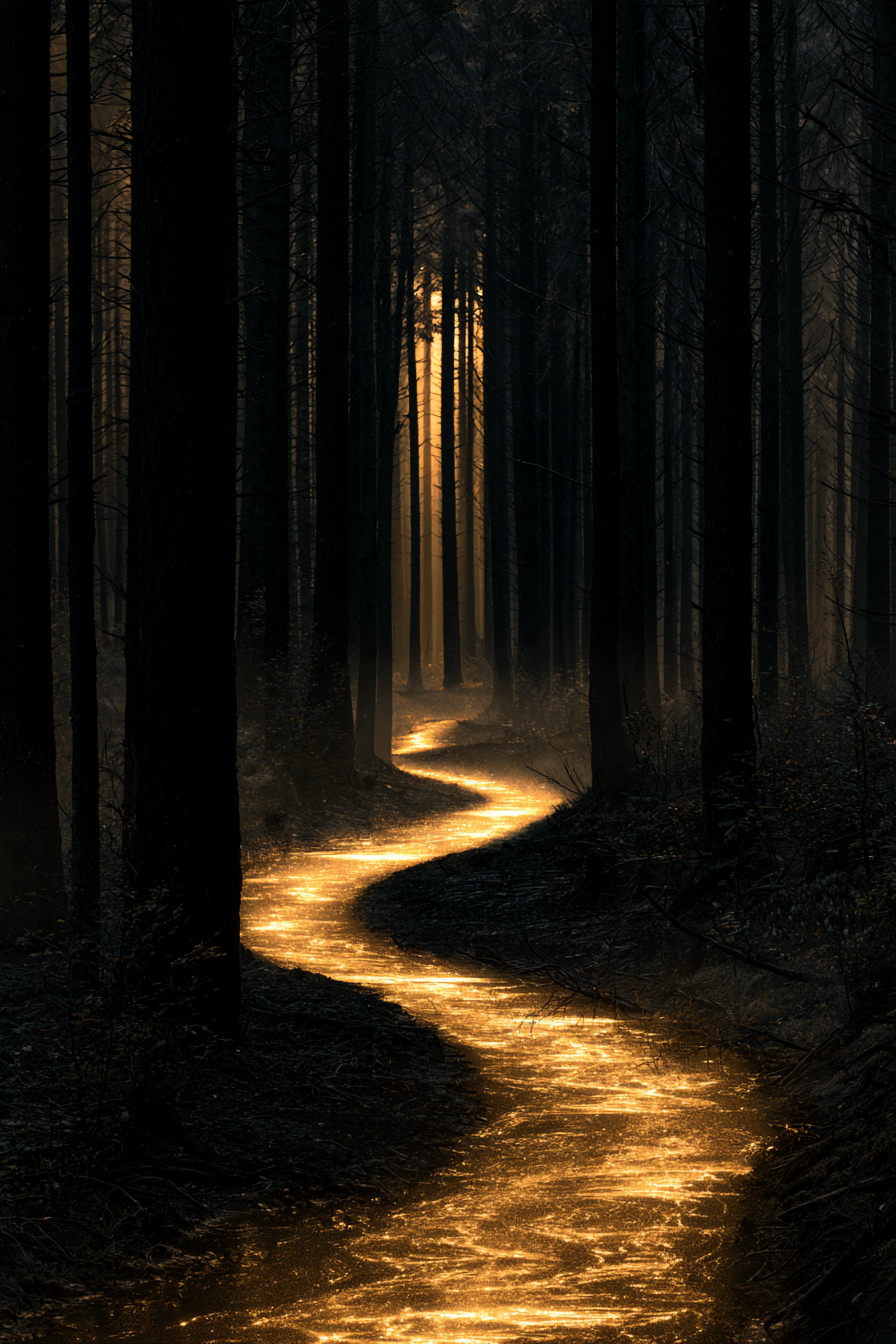Goldfluss im Wald