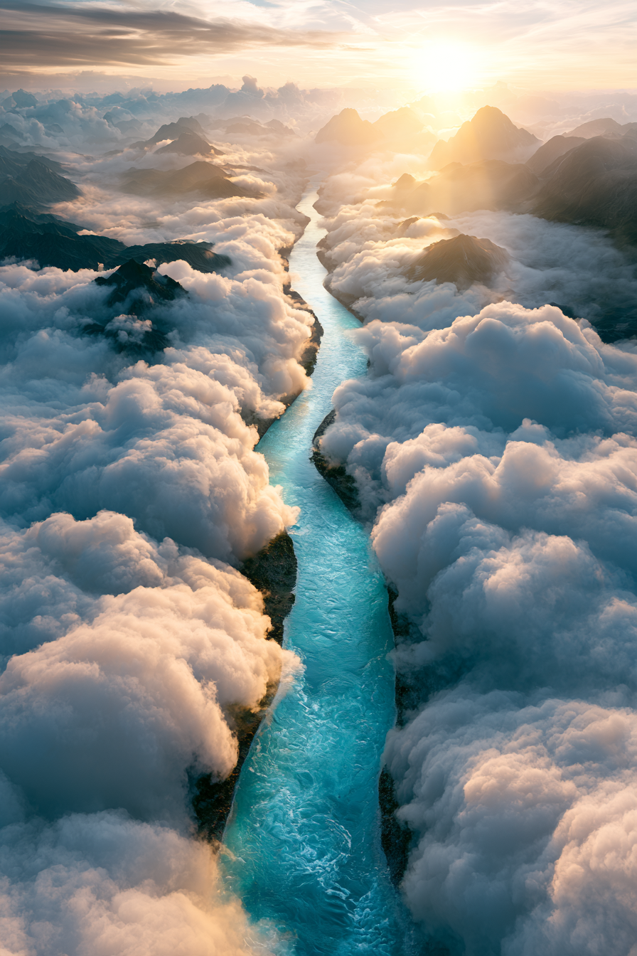 Fluss über den Wolken