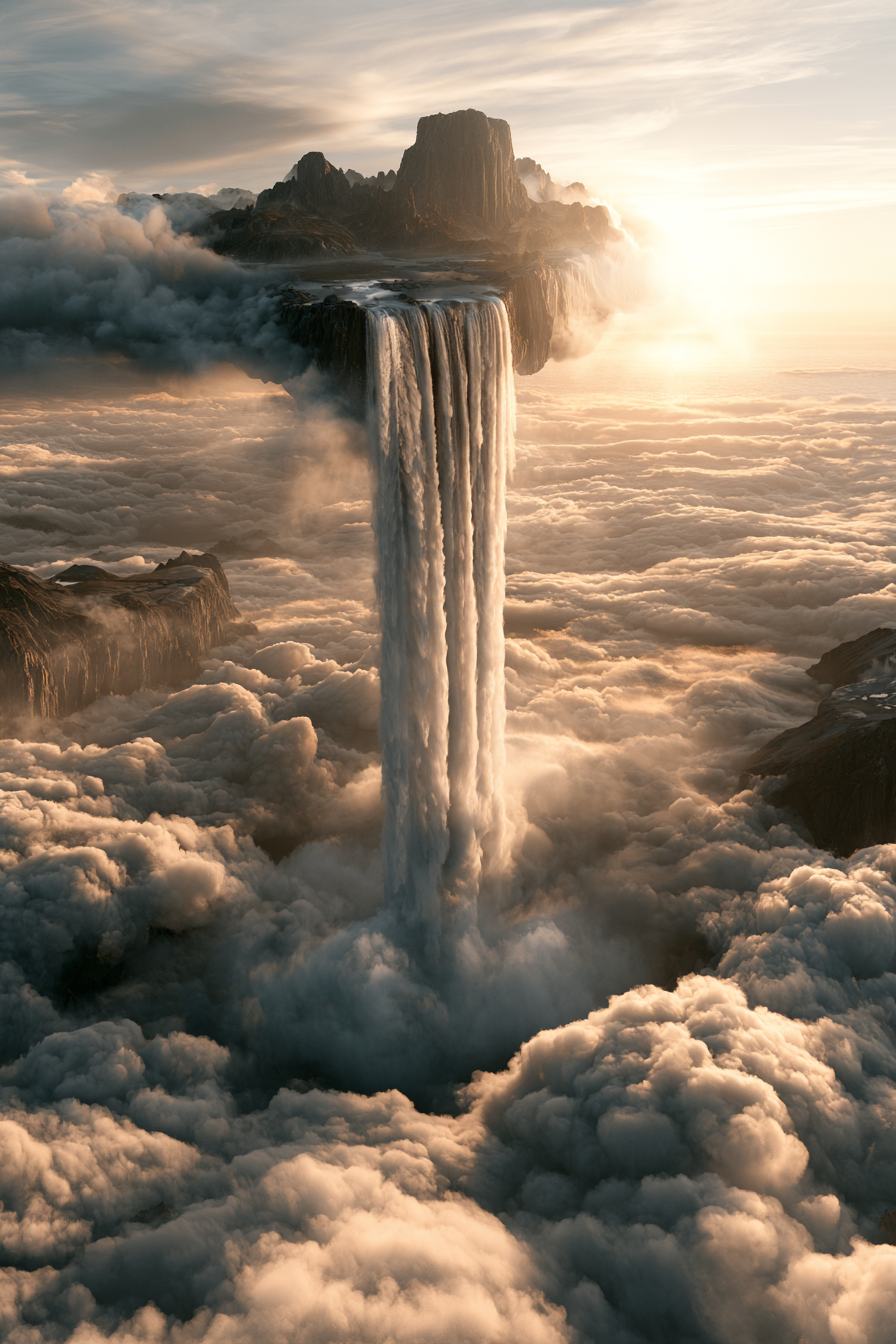 Wasserfall über den Wolken