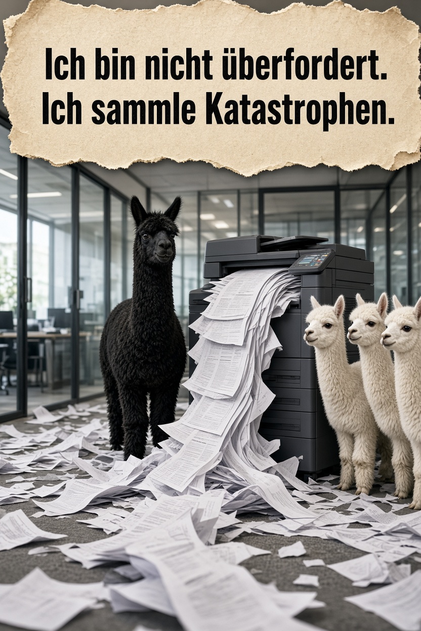 Alpaka im Kopiererchaos