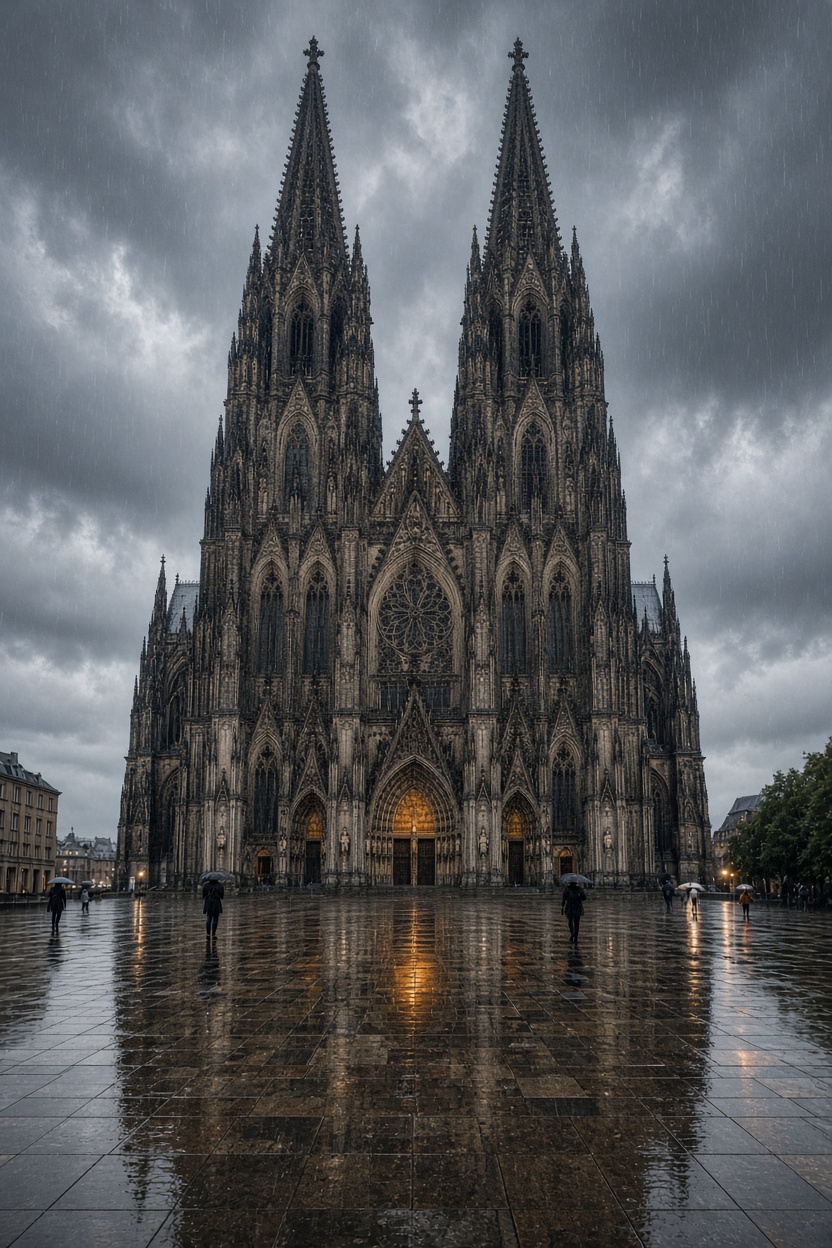 Kölner Dom im Regen