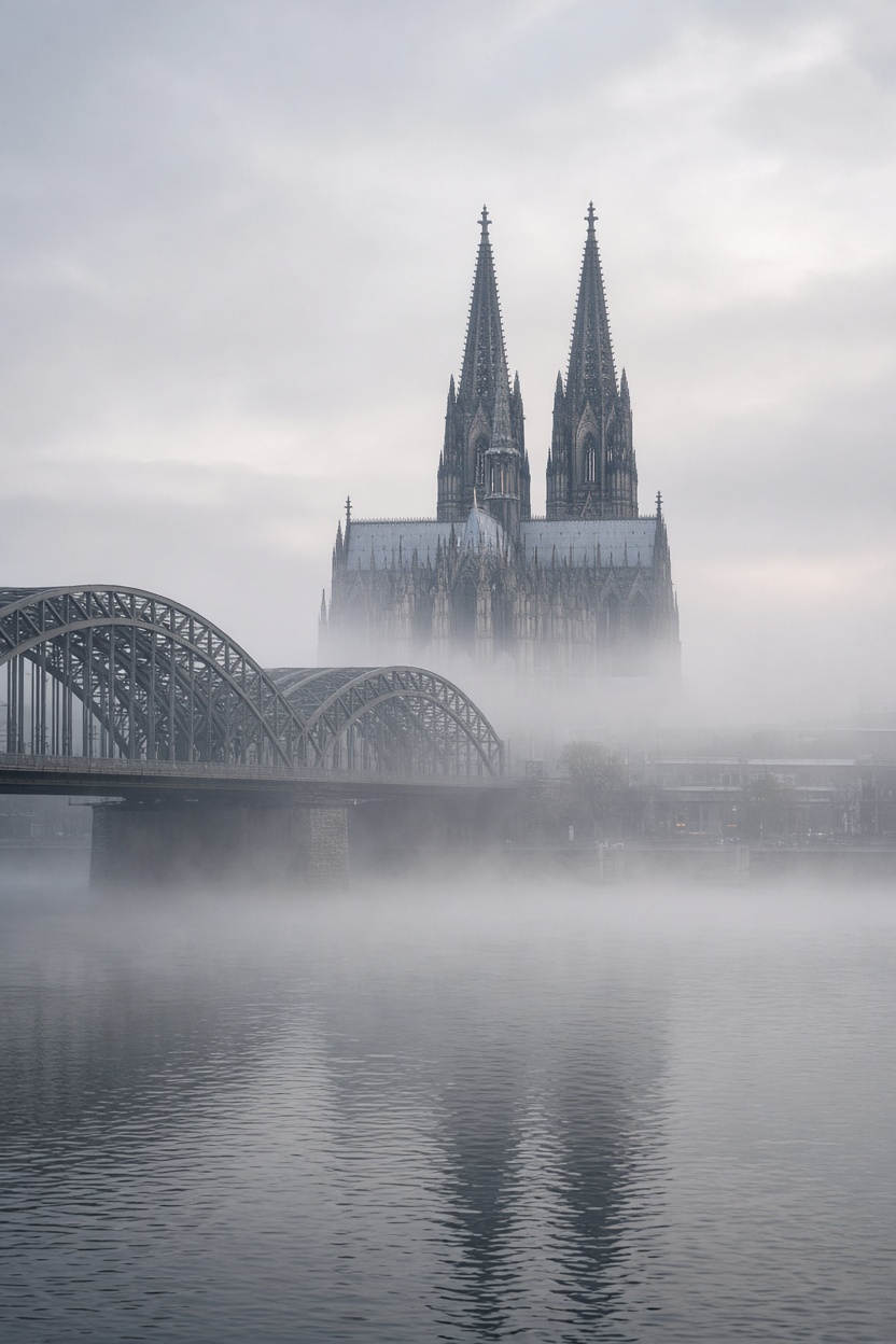 Kölner Dom im Rheinnebel