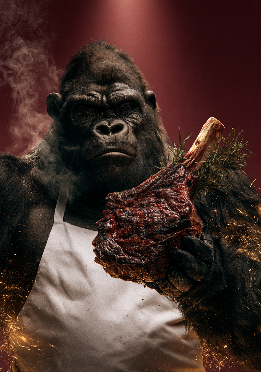 Gorilla am Grill