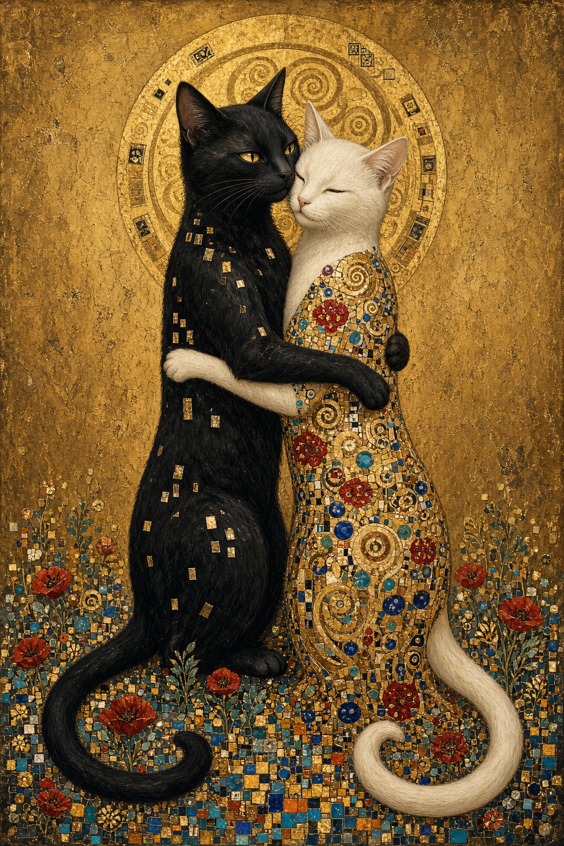 Katzenliebe in Gold