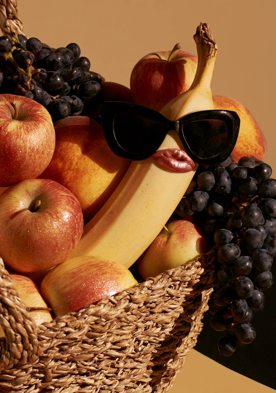 Cool Banana im Obstkorb