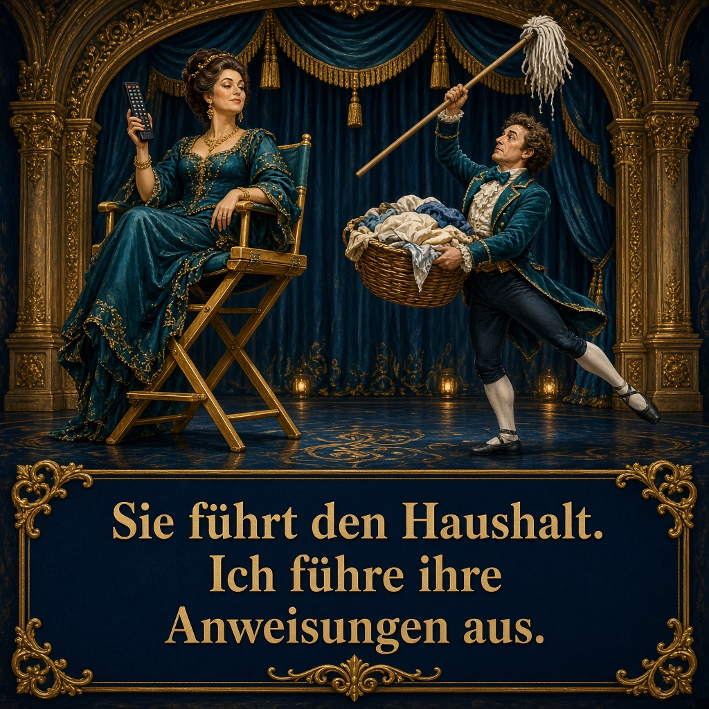 Sie führt den Haushalt