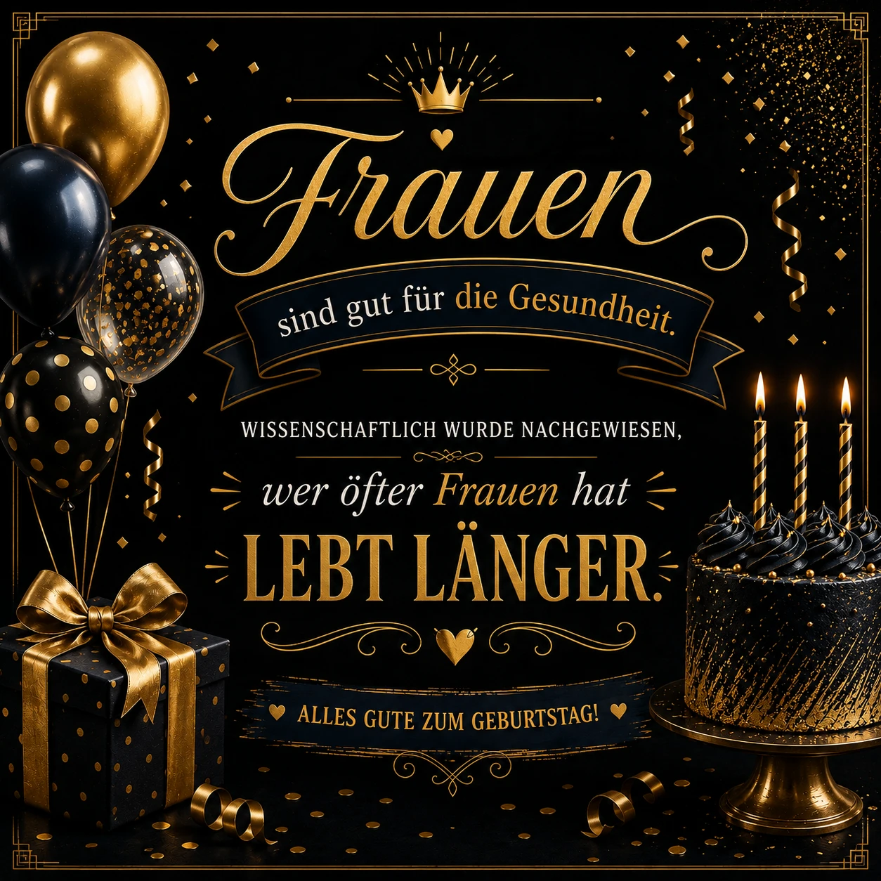 Frauen sind gut für die Gesundheit – Frecher Geburtstagsspruch
