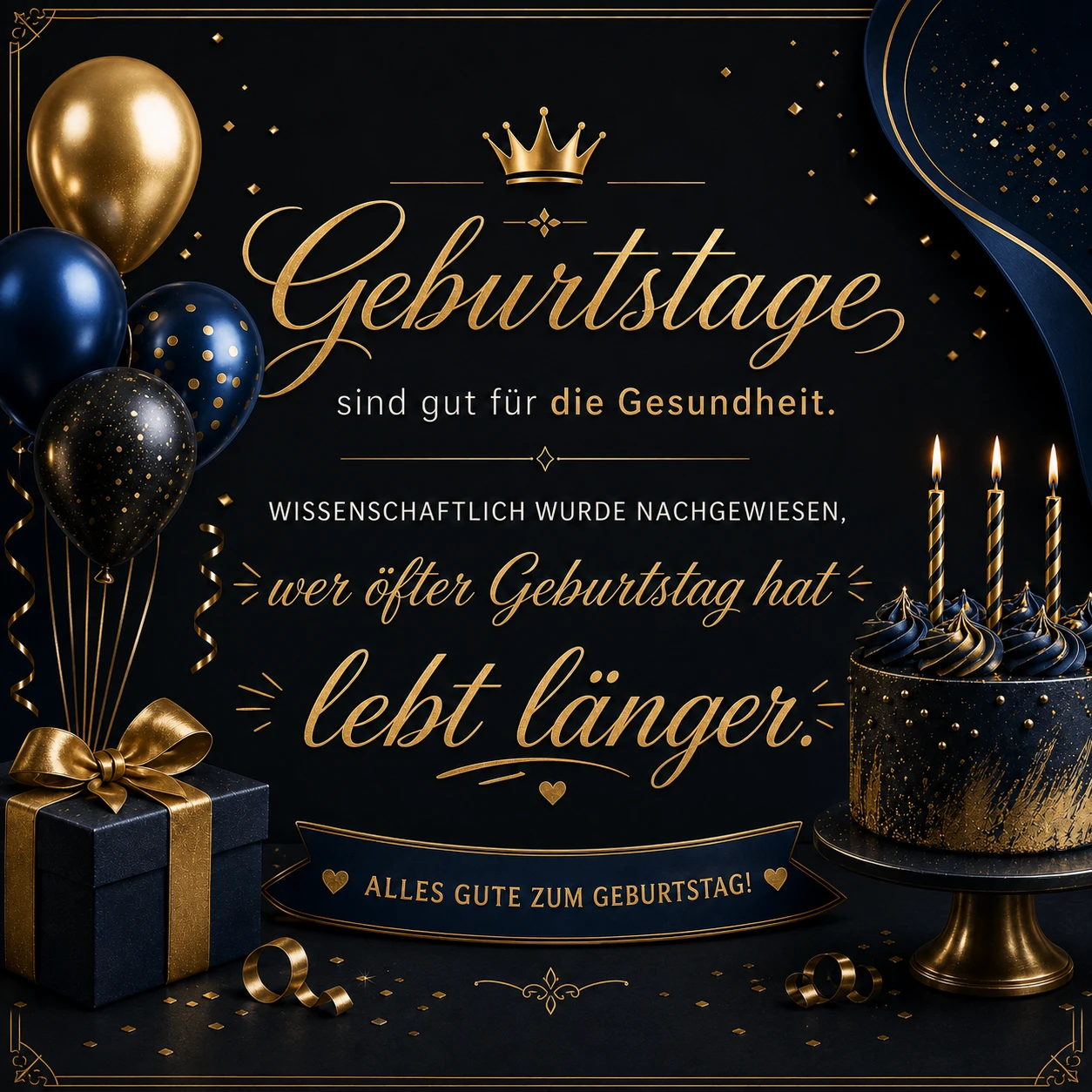 Wer öfter Geburtstag hat, lebt länger – Geburtstagsspruch