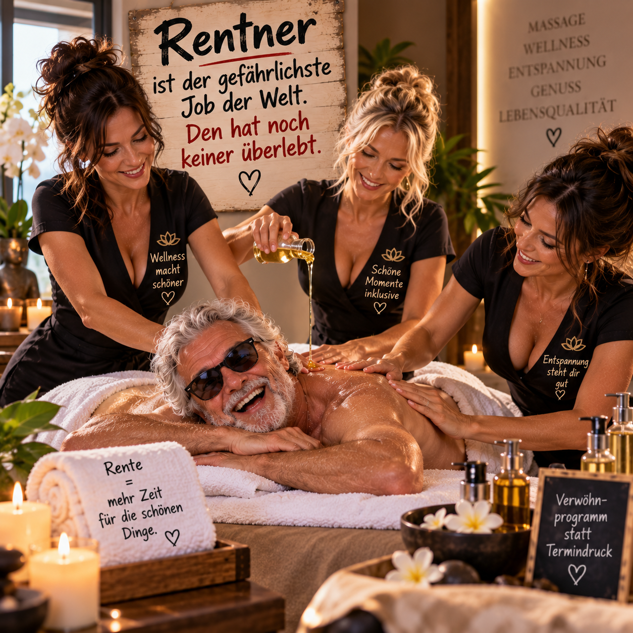 Rentner im Massagestudio