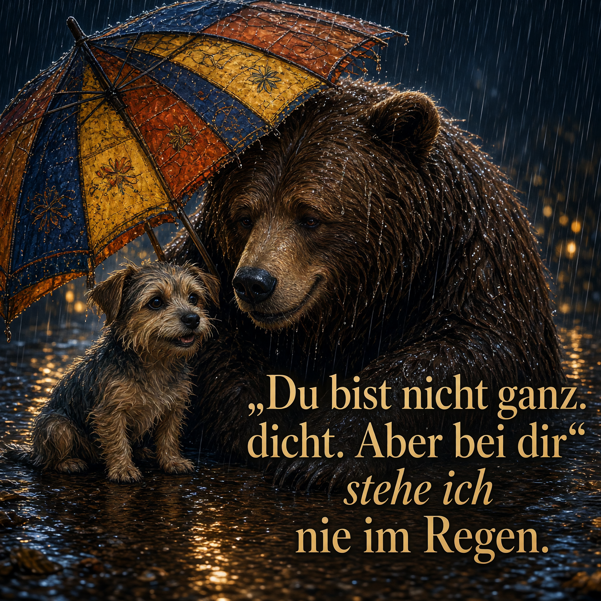 Bei dir stehe ich nie im Regen