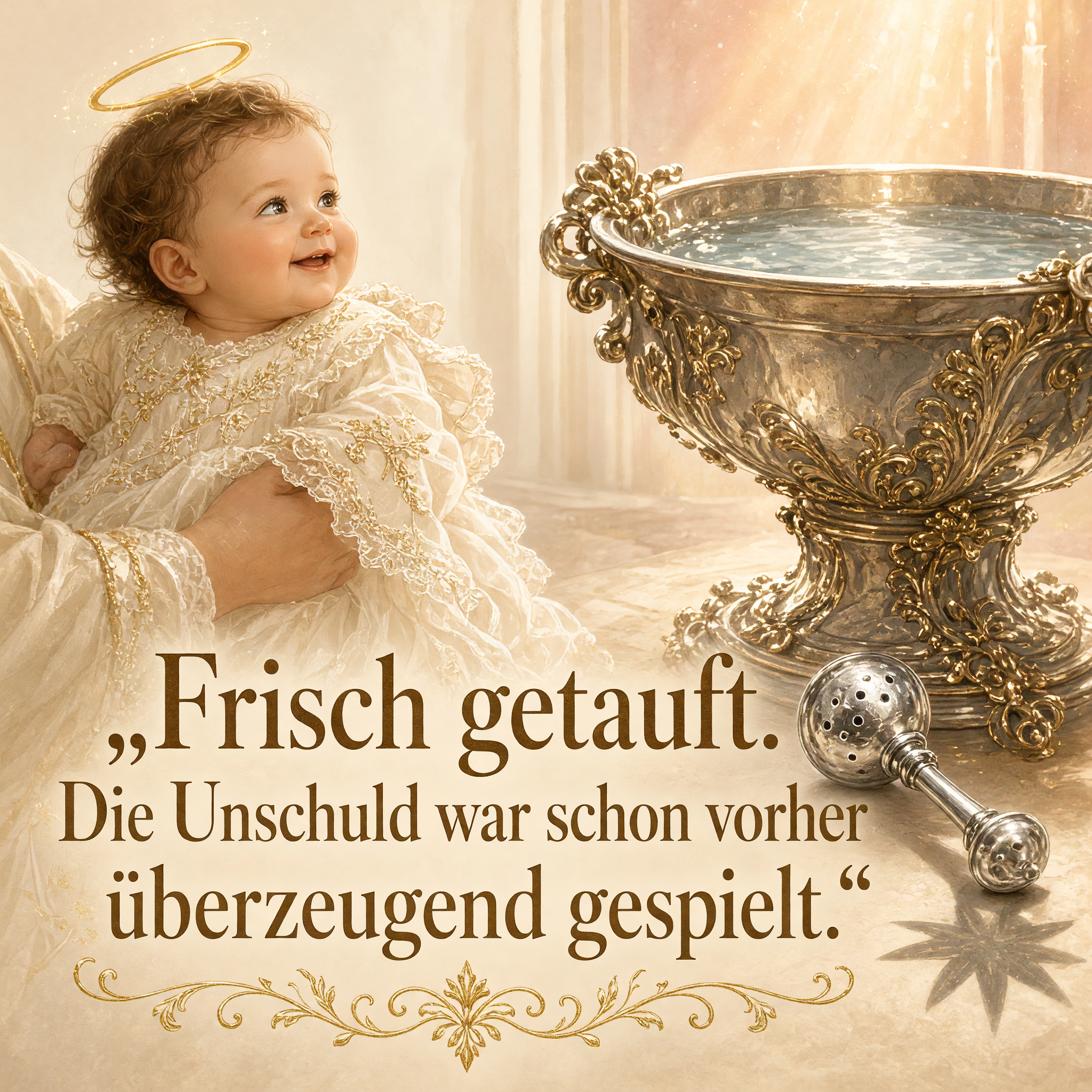 Frisch getauft – überzeugend unschuldig