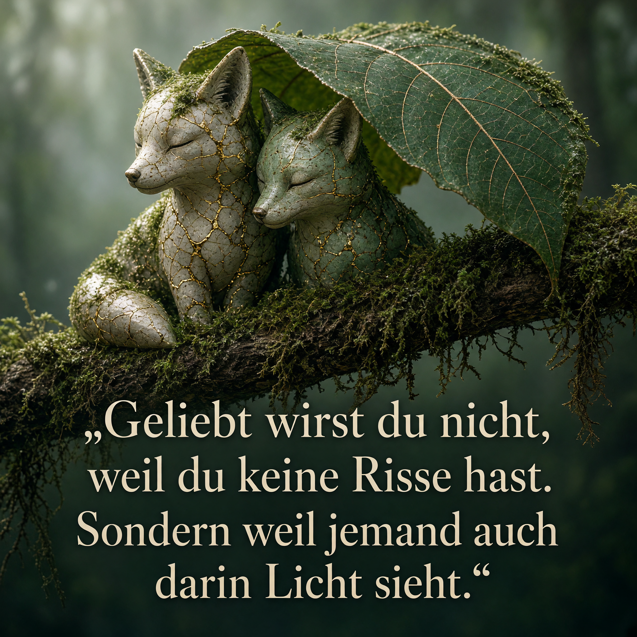 Liebe sieht Licht in deinen Rissen