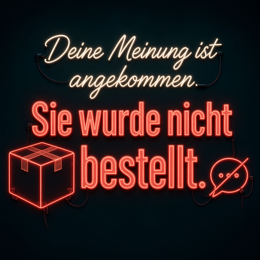 Deine Meinung wurde nicht bestellt