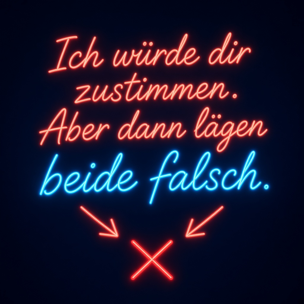 Beide falsch – unvollständiger Spruch